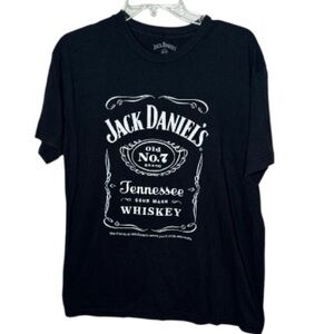 Jack Daniels Black and White Graphic T-shirt. Size Large.
